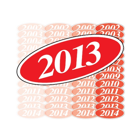 Ez Line White & Red Year Model Signs: 2011 Pk 198-WR-11